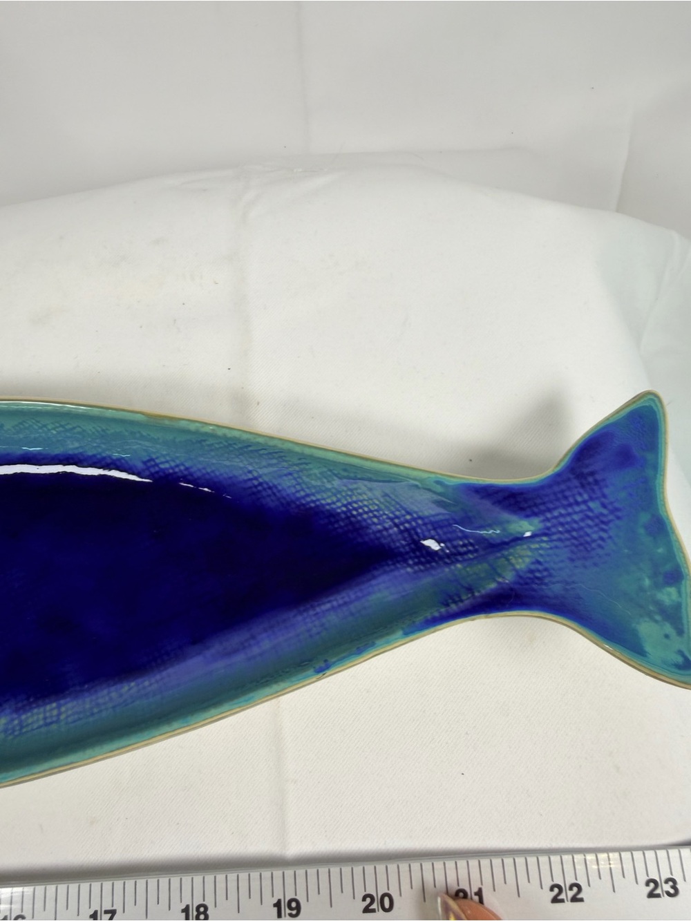 CRATE & BARREL Large Ceramic Dish Platter Fish Tropical Large Plate Nautical - Picture 6 of 11